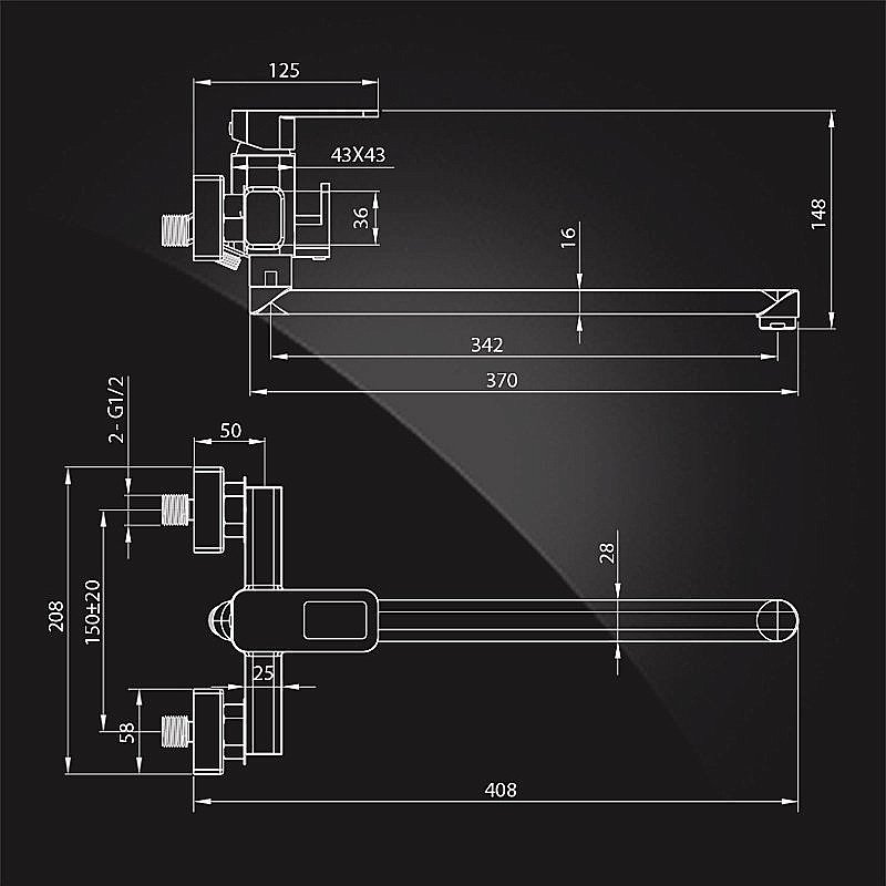 Смеситель для ванны Elghansa MONDSCHEIN NEW 5302233 купить в интернет-магазине сантехники Sanbest