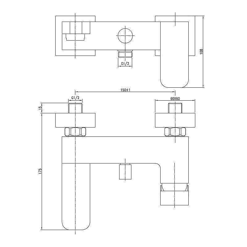 Смеситель для ванны Aquanet Cubic SD90441 купить в интернет-магазине сантехники Sanbest