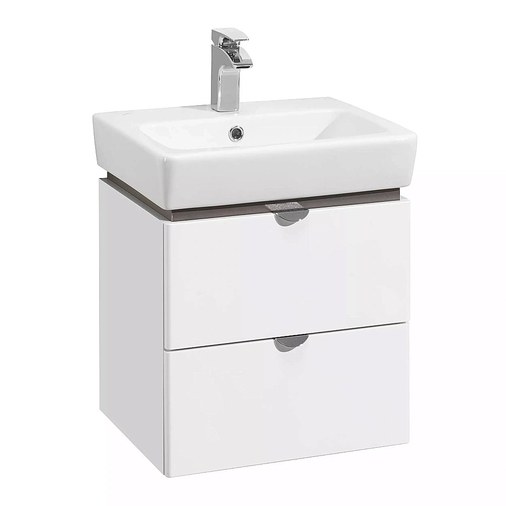 Тумба с раковиной Акватон Скай 60 белая глянцевая для ванной в интернет-магазине Sanbest