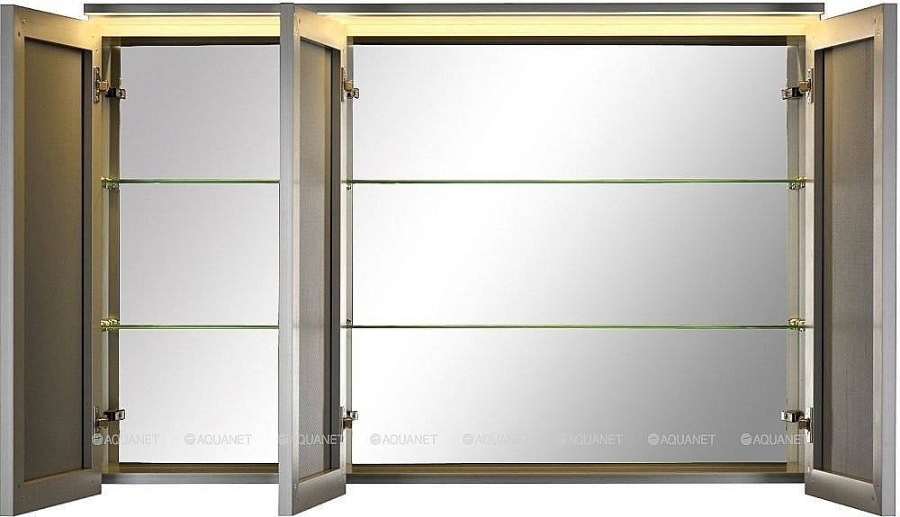 Зеркальный шкаф De Aqua Алюминиум 261755 120 серебро купить в интернет-магазине сантехники Sanbest