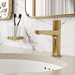 Смеситель для раковины WasserKRAFT Ems 7600 7603 золото купить в интернет-магазине сантехники Sanbest