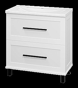 Тумба с раковиной Misty Модерн - 80 П-Мод07080-011Пр белая для ванной в интернет-магазине Sanbest