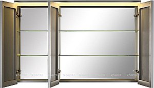 Зеркальный шкаф De Aqua Алюминиум 261755 120 серебро купить в интернет-магазине сантехники Sanbest