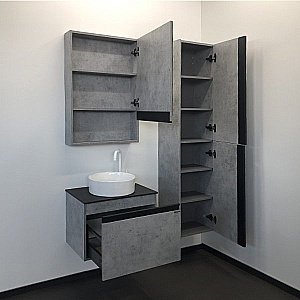 Тумба с раковиной Comforty Эдинбург 00-00002782 60 бетон светлый для ванной в интернет-магазине Sanbest