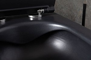 Унитаз подвесной Allen Brau Reality 4.32006.31 черный матовый, безободковый, с крышкой микролифт купить в интернет-магазине Sanbest