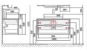 Тумба с раковиной Jorno Bosko 100 белая для ванной в интернет-магазине Sanbest