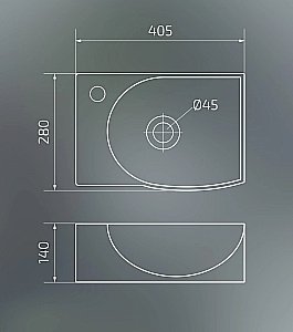 Раковина подвесная Gid Suspendido 40,5 Bm9276 62205L черная матовая купить в интернет-магазине Sanbest