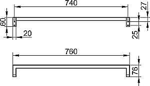 Полотенцедержатель KEUCO EDITION 90 SQUARE 19101010800 хром купить в интернет-магазине сантехники Sanbest