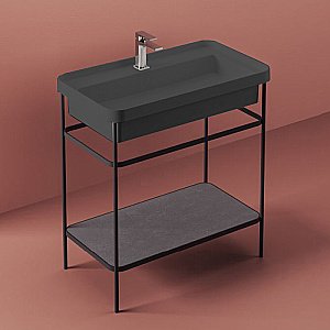 Консоль с раковиной Artceram FUORI SCALA ACA056/TFL03417/TFA 60.5 черная для ванной в интернет-магазине сантехники Sanbest