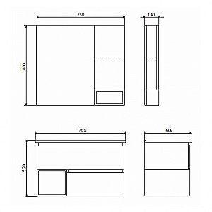 Тумба с раковиной Comforty Турин 75М дуб бежевый для ванной в интернет-магазине Sanbest