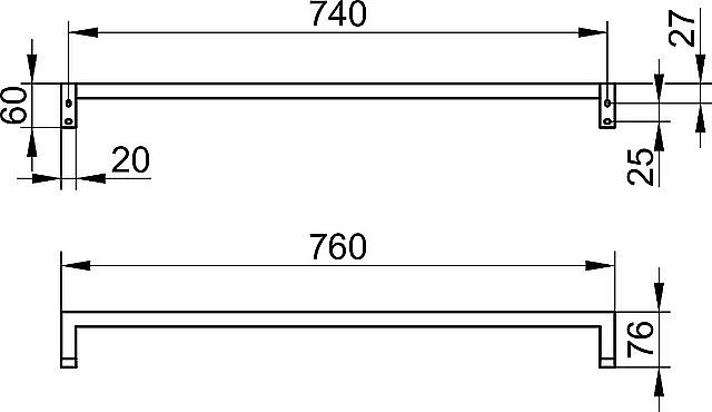 Полотенцедержатель KEUCO EDITION 90 SQUARE 19101010800 хром купить в интернет-магазине сантехники Sanbest