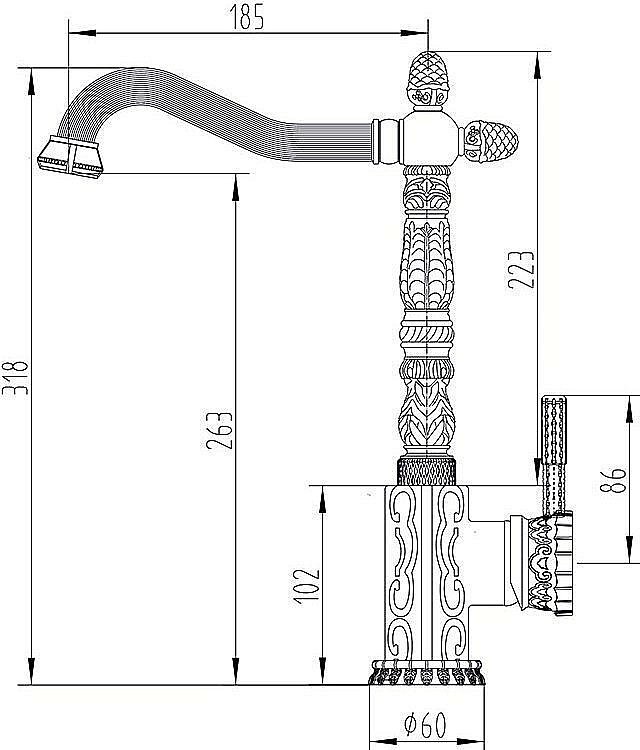 Смеситель для кухни Zorg Antic A 117K-BR Бронза купить в интернет-магазине сантехники Sanbest