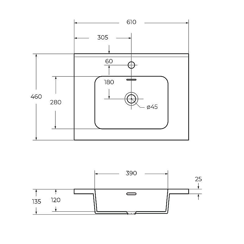 Тумба с раковиной Cezares Tiffany 60 Grigio nuvola для ванной в интернет-магазине Sanbest