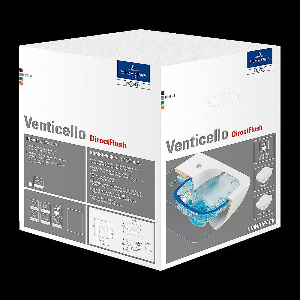 Унитаз подвесной Villeroy&Boch Venticello 4611R001 безободковый купить в интернет-магазине Sanbest