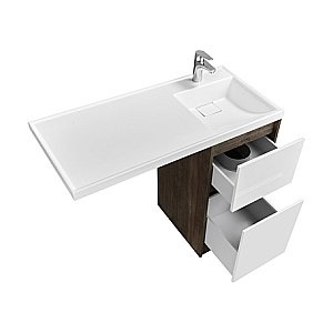 Тумба с раковиной Акватон Лондри 40 дуб кантри/белый для ванной в интернет-магазине Sanbest