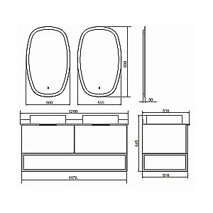 Тумба с раковиной Comforty Порто 00-00001287 120 дуб тёмно-коричневый для ванной в интернет-магазине Sanbest