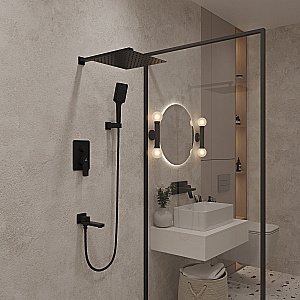 Душевая система Oliveeka D OL-939003-MB черная матовая купить в интернет-магазине сантехники Sanbest