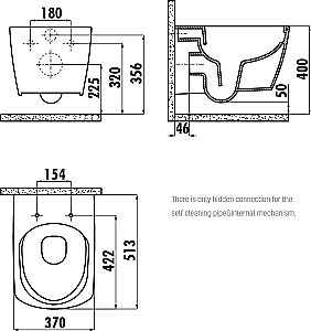 Унитаз подвесной CREAVIT ELEGANT EG321-11 белый, безободковый купить в интернет-магазине Sanbest