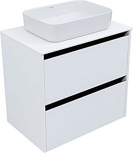 Тумба с раковиной Allen Brau Activity 70 1.34003.WM белая матовая/черный брашированный для ванной в интернет-магазине Sanbest
