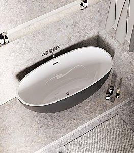 Ванна акриловая Grossman Fly GR-1104MB 170x75 белая, черная матовая купить в интернет-магазине Sanbest