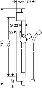 Душевая штанга Hansgrohe Unica S Puro 28632990 купить в интернет-магазине сантехники Sanbest