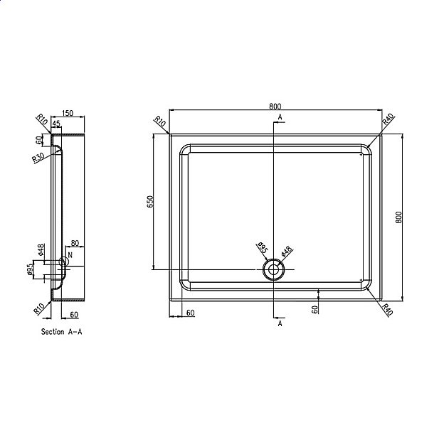 Душевой поддон Azario Toronto P18 80х80 купить в интернет-магазине Sanbest
