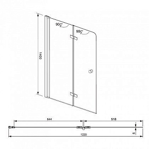 Шторка для ванны Aquanet Beta 4 NF6222-hinge купить в интернет-магазине Sanbest