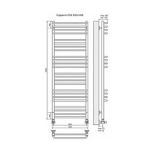 Полотенцесушитель водяной Terminus Сорренто П24 500x1456 купить в интернет-магазине сантехники Sanbest