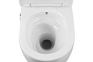 Унитаз подвесной с биде Abber Bequem AC1104TNS белый, безободковый, с крышкой микролифт, слив торнадо купить в интернет-магазине Sanbest