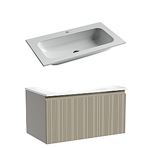 Тумба с раковиной Sancos CODE CD80GP/CN7012 80 серая платина для ванной в интернет-магазине Sanbest