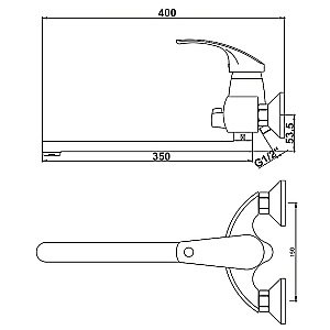 Смеситель для ванны Kaiser Classic 16055B купить в интернет-магазине сантехники Sanbest
