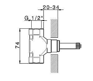 Встраиваемая часть вентиля Cisal Complementi ZA00332004 купить в интернет-магазине сантехники Sanbest