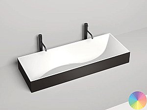 Раковина накладная Salini SONATA 1401201MRH 119,5 из искусственного камня S-Stone, белая матовая, цвет по RAL снаружи купить в интернет-магазине Sanbest