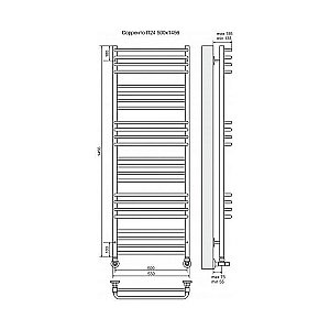 Полотенцесушитель водяной Terminus Сорренто П24 500x1456 купить в интернет-магазине сантехники Sanbest