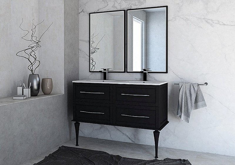 Тумба с раковиной Cezares TIFFANY 120 Nero grafite для ванной в интернет-магазине Sanbest