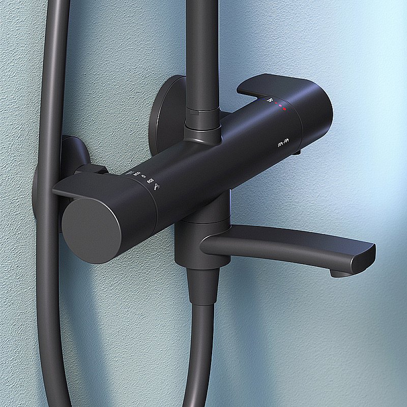 Душевая система AM.PM X-Joy F0785A522 черная купить в интернет-магазине сантехники Sanbest