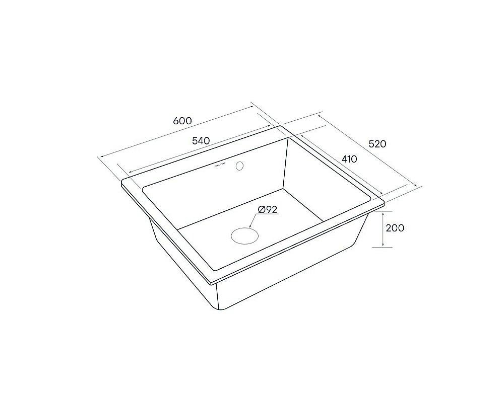 Мойка кухонная Paulmark Kante PM106052-BL Черная купить в интернет-магазине сантехники Sanbest