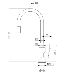 Смеситель для кухни 35k MIXLINE MLSS-0325 черный купить в интернет-магазине сантехники Sanbest