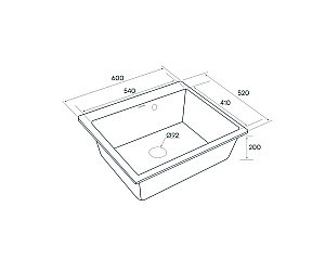Мойка кухонная Paulmark Kante PM106052-BL Черная купить в интернет-магазине сантехники Sanbest