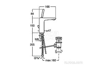 Смеситель для раковины Roca Pals 5A326DC00 купить в интернет-магазине сантехники Sanbest