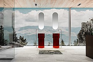 Раковина Abber Kristall AT2701Rubin-H красная купить в интернет-магазине Sanbest