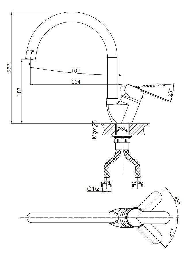 Смеситель для кухни Rush Tenerife TE2835-22 купить в интернет-магазине сантехники Sanbest
