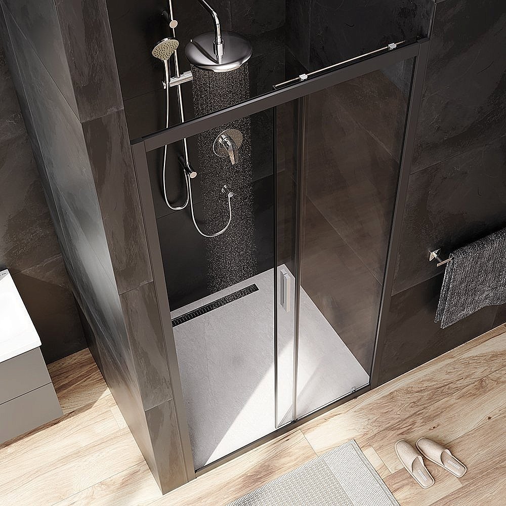 Душевая дверь AM.PM GEM W90G 100 прозрачная/черный купить в интернет-магазине Sanbest