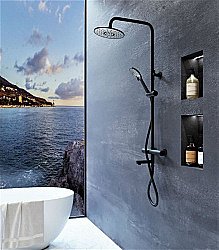 Душевая система Orange Thermo T02S3-911b черный матовый купить в интернет-магазине сантехники Sanbest