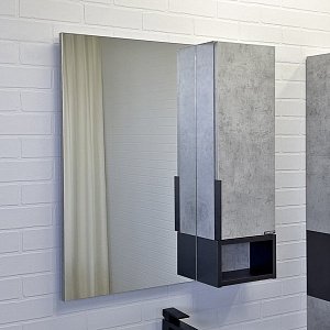 Зеркало со шкафом Comforty Франкфурт 00-00011079 75 бетон светлый в ванную от интернет-магазине сантехники Sanbest