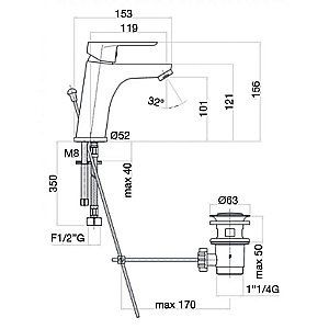 Смеситель для раковины Webert Sax Evolution SE833102740 белый матовый купить в интернет-магазине сантехники Sanbest