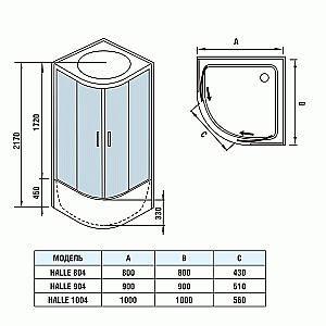 Душевая кабина WeltWasser WW500 HALLE 804 80х80 купить в интернет-магазине Sanbest