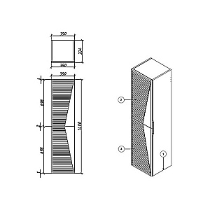 Пенал Caprigo Modo-Terza 35651 35 цвет на выбор для ванной в интернет-магазине сантехники Sanbest