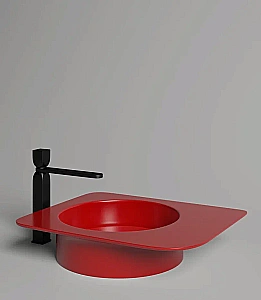 Раковина накладная Salini NINFEA 02 110521MF 54 из искусственного камня S-Stone, матовая, цвет по RAL полностью купить в интернет-магазине Sanbest