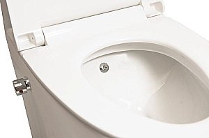 Унитаз напольный SantiLine SL-5014SM-BD безободковый, с бачком, с крышкой микролифт, белый купить в интернет-магазине Sanbest